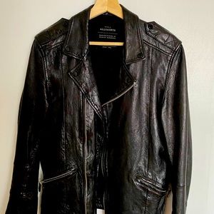 All Saints Griffin Leather Jacket S Black